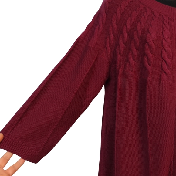Christopher & Banks Women's Burgundy 3/4 Sleeve Sweater Size XL - Picture 6 of 9